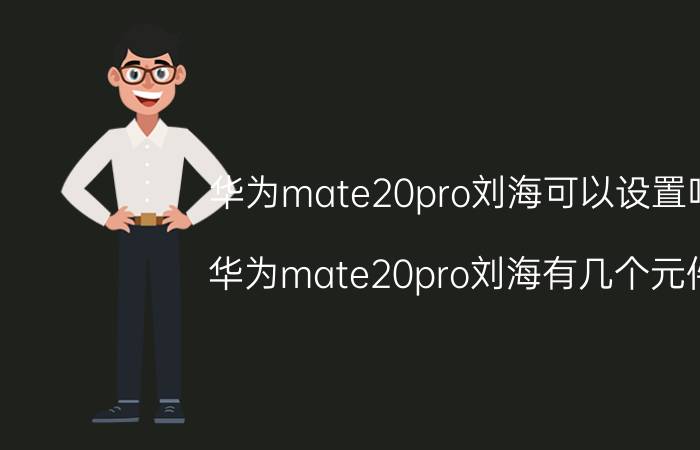 华为mate20pro刘海可以设置吗 华为mate20pro刘海有几个元件？